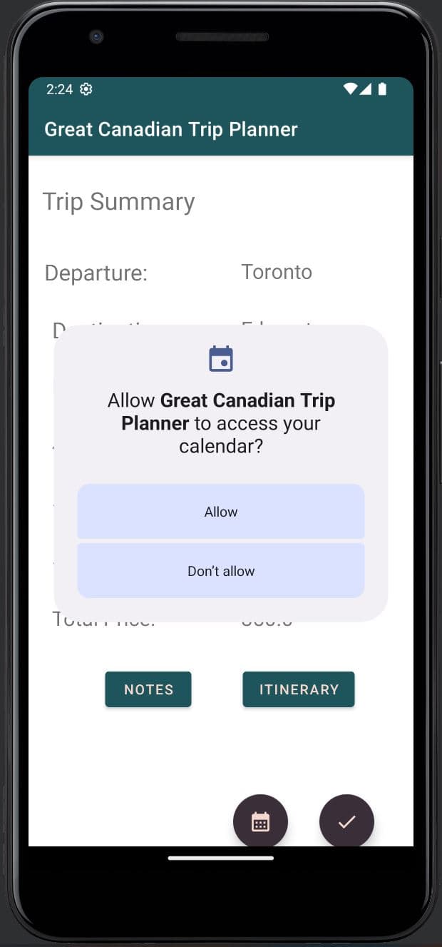 Calendar Access and Notifications image 1